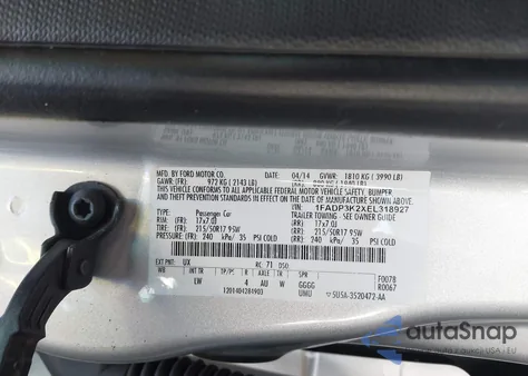 2014 Ford Focus Se from USA, damaged, VIN 1FADP3K2XEL318927